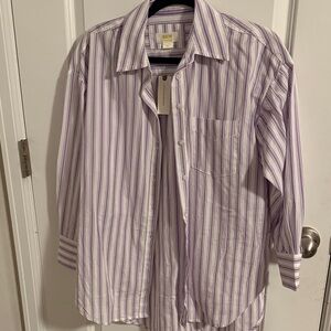 Maeve Purple Striped Button-Down Shirt